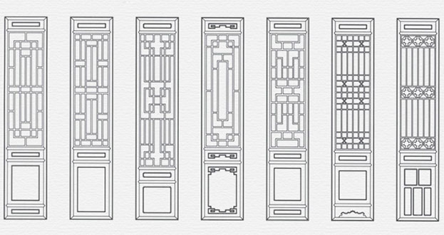 山丹常用中式仿古花窗图案隔断设计图